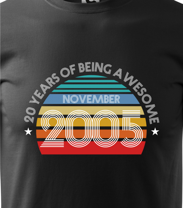 Tricou personalizat 20 ani, Years of being AWESOME [2]