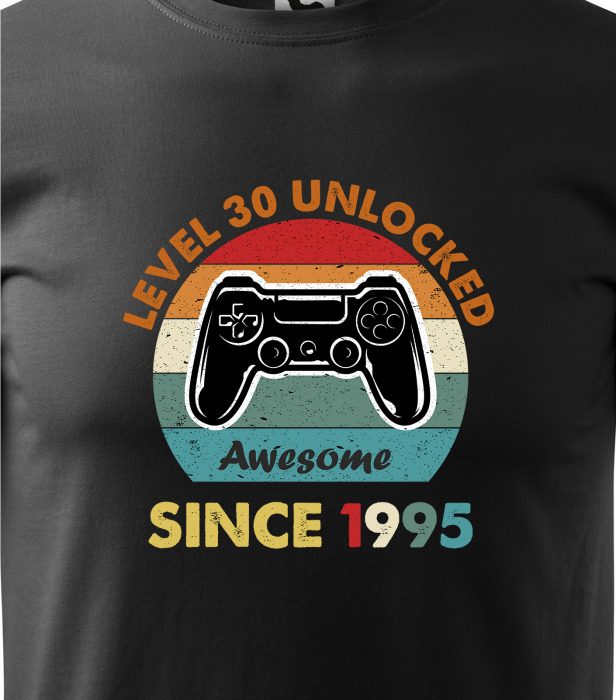 Tricou personalizat 30 ani, AWESOME level unlocked [2]