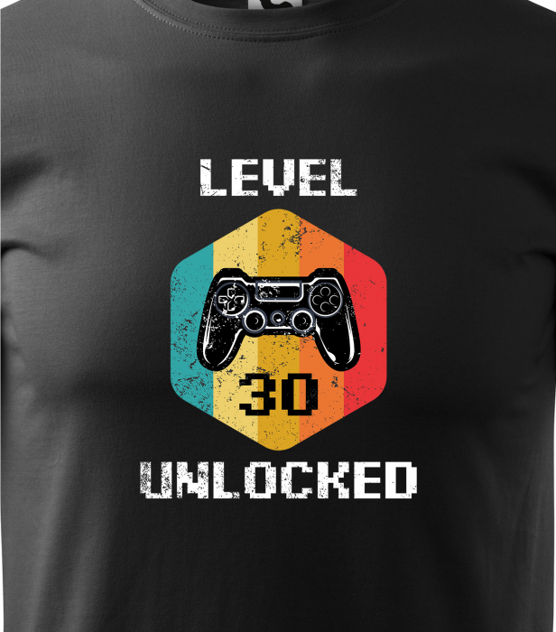 Tricou personalizat 30 ani, New LEVEL unlocked [2]