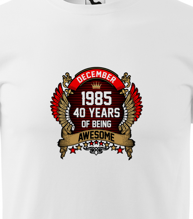 Tricou personalizat 40 ani, AWESOME years crown [2]
