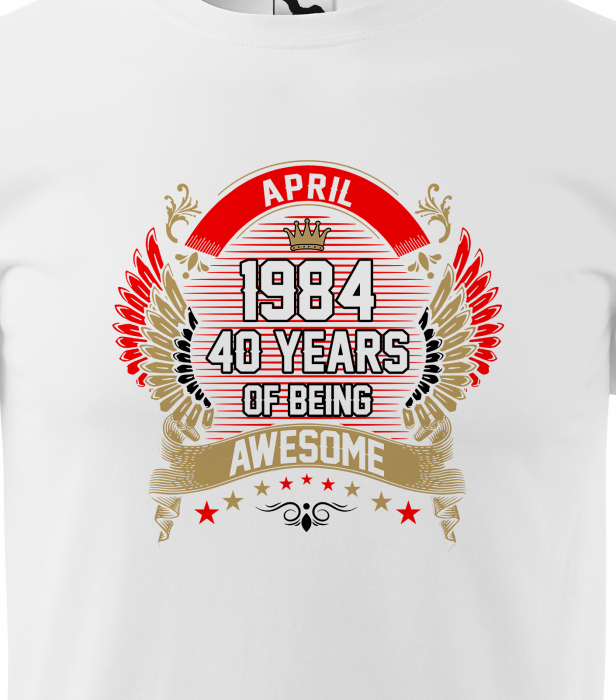 Tricou personalizat 41 ani, AWESOME years crown [2]