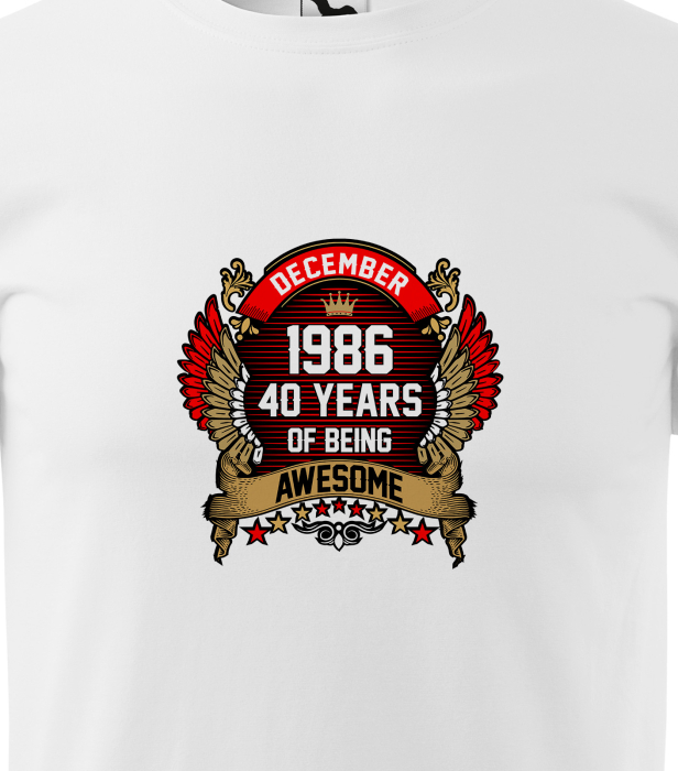 Tricou personalizat 40 ani, AWESOME years crown [2]