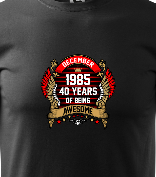 Tricou personalizat 40 ani, AWESOME years crown [2]