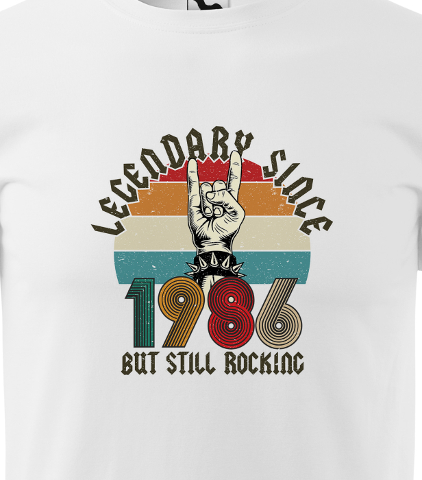 Tricou personalizat 40 ani, LEGENDARY but still rocking [2]