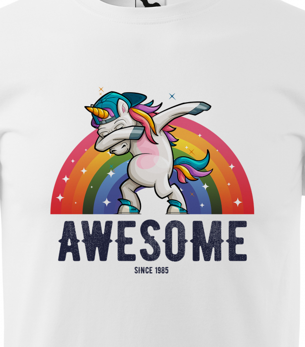 Tricou personalizat 40 ani, Unicorn Awesome Since [2]