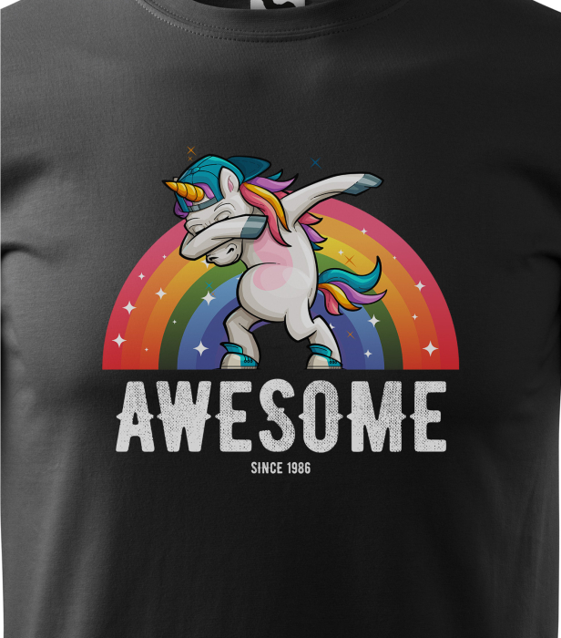 Tricou personalizat 40 ani, Unicorn Awesome Since [2]
