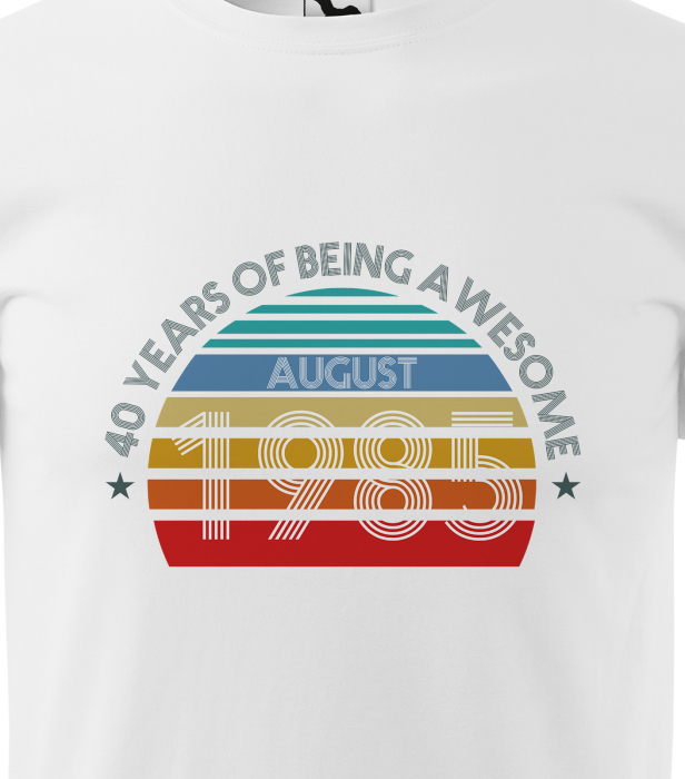 Tricou personalizat 40 ani, Years of being AWESOME [2]