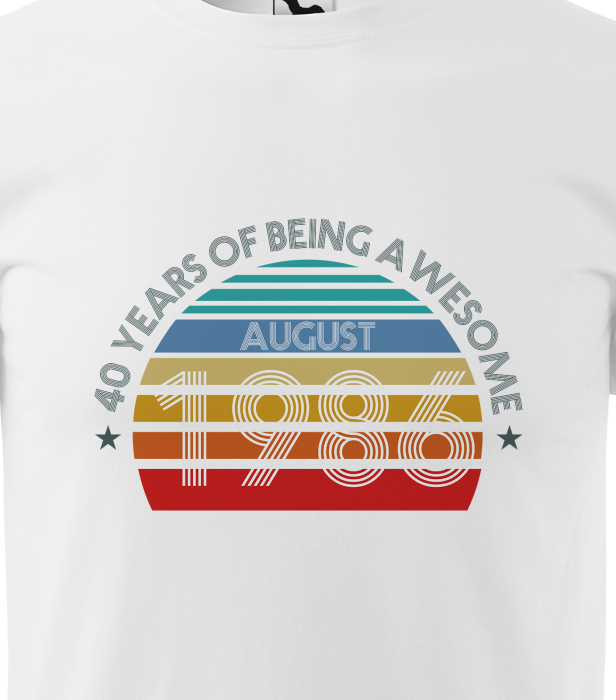 Tricou personalizat 40 ani, Years of being AWESOME [2]