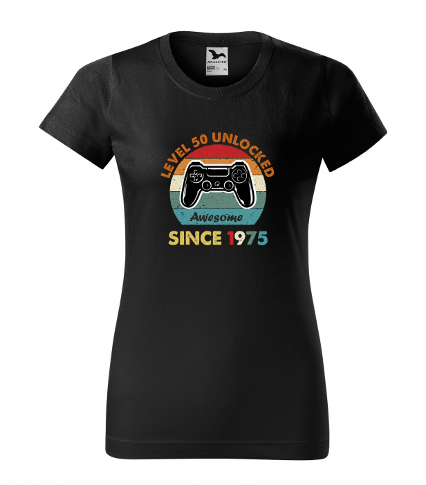 Tricou personalizat 50 ani, AWESOME level unlocked [1]