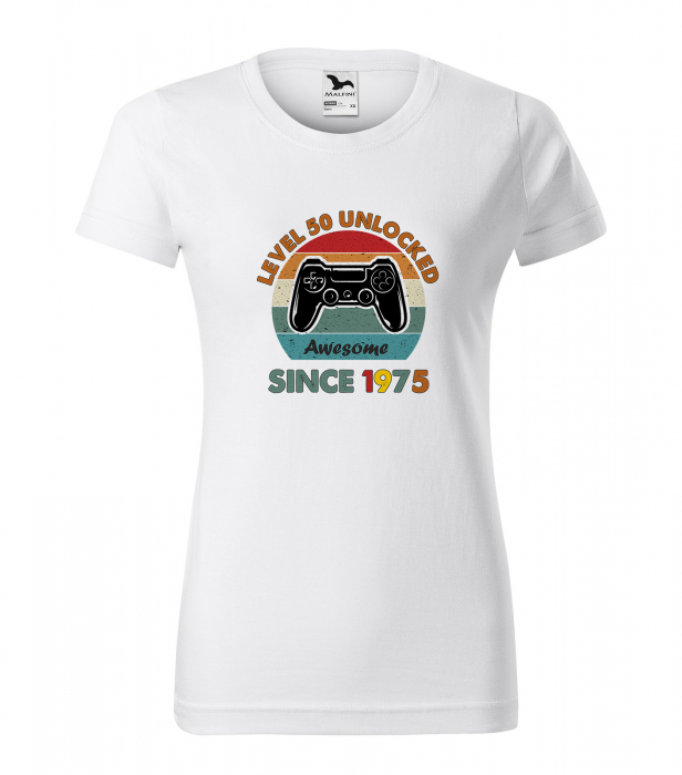 Tricou personalizat 50 ani, AWESOME level unlocked [1]