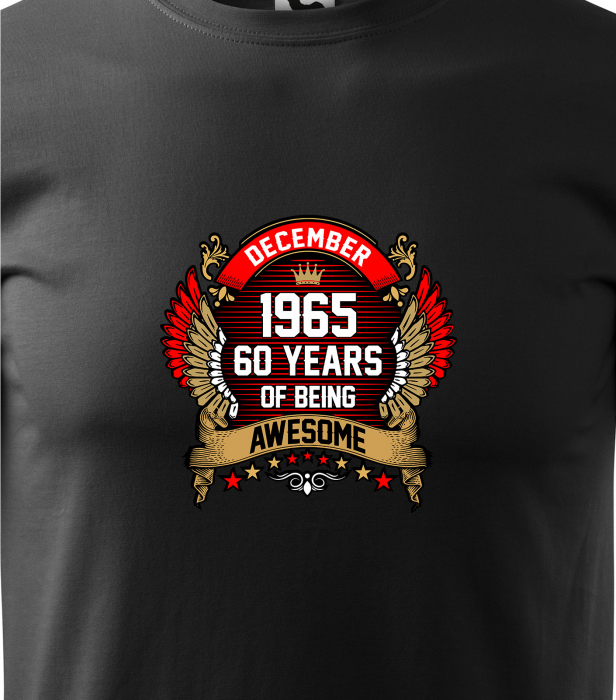 Tricou personalizat 60 ani, AWESOME years crown [2]