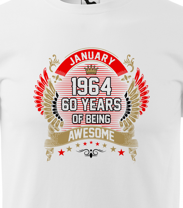 Tricou personalizat 61 ani, AWESOME years crown [2]