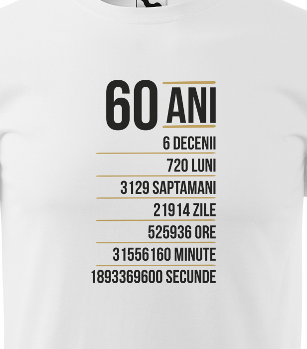 REDUCERE! Tricou de femei, marimea M (alb), 60 ani, in ore, minute, secunde [2]
