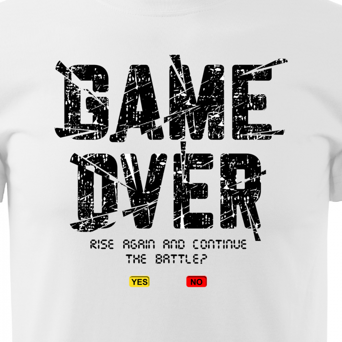 Tricou personalizat pentru cei pasionati de gaming, cadoul perfect, Game Over - Rise Again [2]