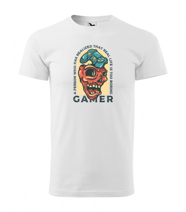 Tricou personalizat pentru cei pasionati de gaming, cadoul perfect, Gamer - Real Life is to Boring [1]