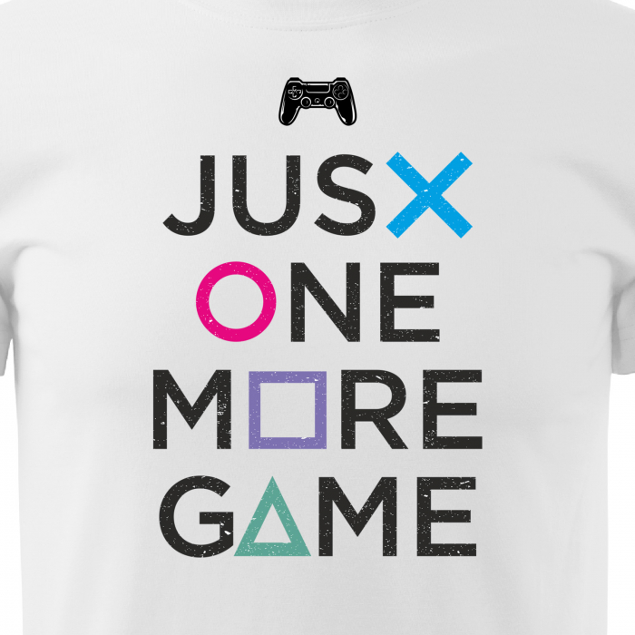 Tricou personalizat pentru cei pasionati de gaming, cadoul perfect, Just One More Game [2]
