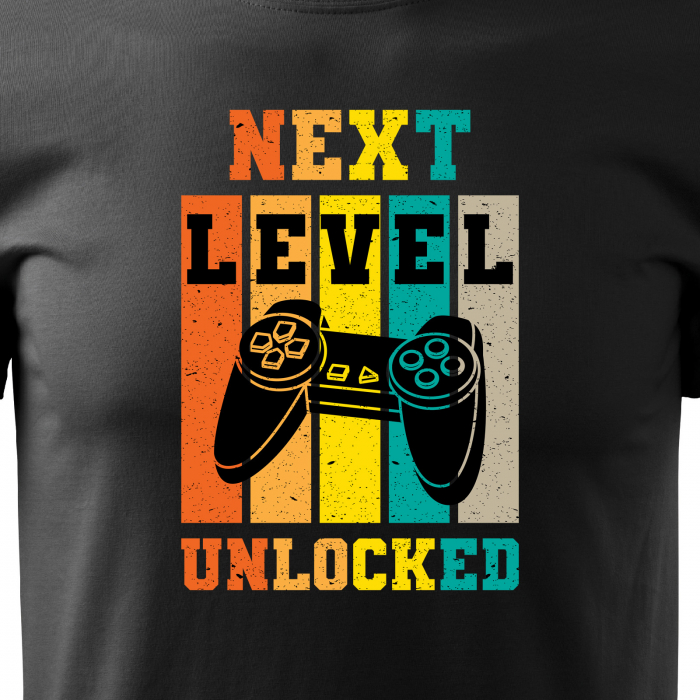 Tricou personalizat pentru cei pasionati de gaming, cadoul perfect, Lets Unlock The Next Level [2]
