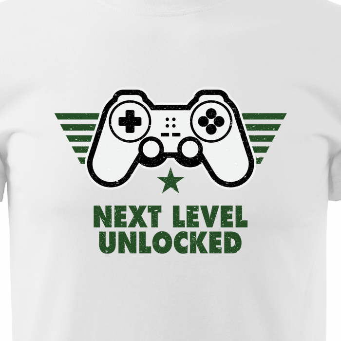 Tricou personalizat pentru cei pasionati de gaming, cadoul perfect, Next Level Unlocked [2]