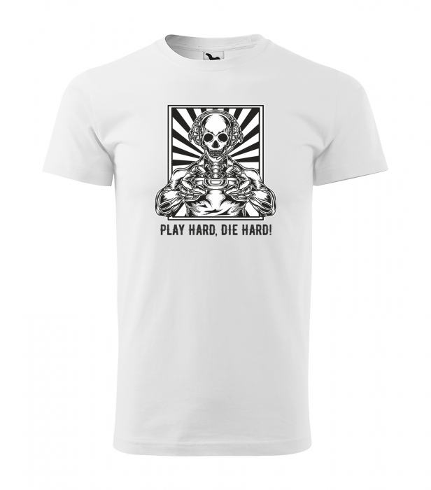 Tricou personalizat pentru cei pasionati de gaming, cadoul perfect, Play Hard - Die Harder [1]