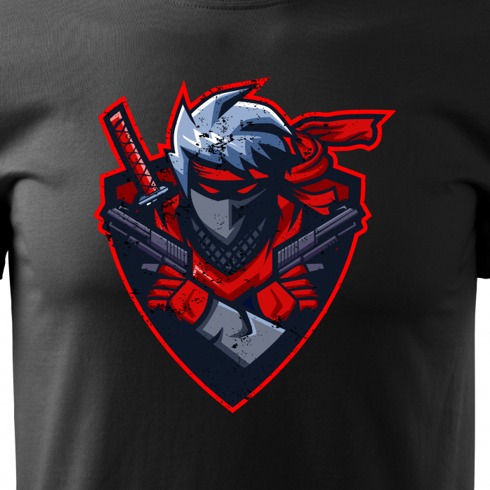Tricou personalizat pentru cei pasionati de gaming, cadoul perfect, Samurai Fighter Shield [2]