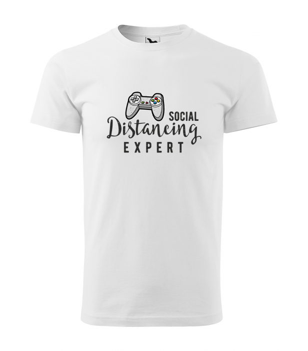 Tricou personalizat pentru cei pasionati de gaming, cadoul perfect, Social Distancing Expert [1]