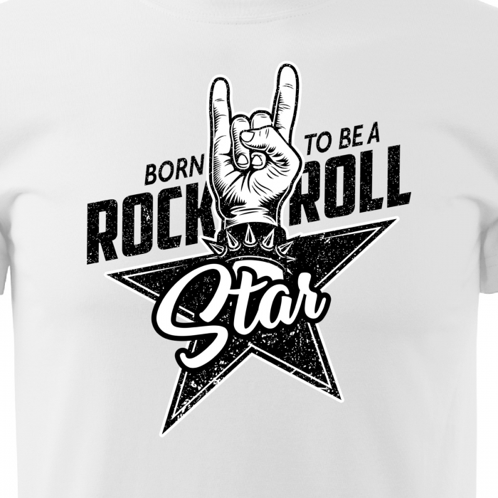 Tricou personalizat pentru cei pasionati de muzica, cadoul perfect, Born to be A Rock'n'Roll Star [2]