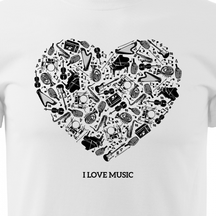 Tricou personalizat pentru cei pasionati de muzica, cadoul perfect, I Love All Music [2]