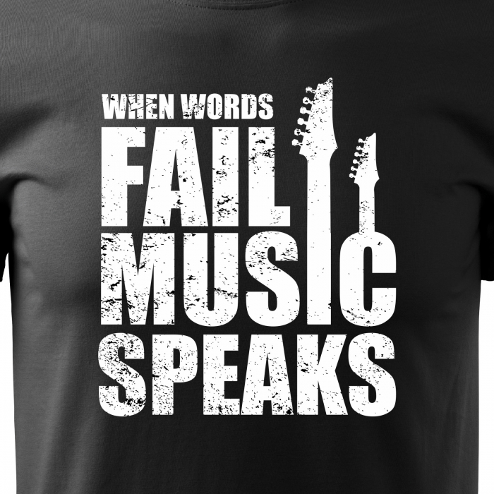 Tricou personalizat pentru cei pasionati de muzica, cadoul perfect, Music Always Speaks [2]