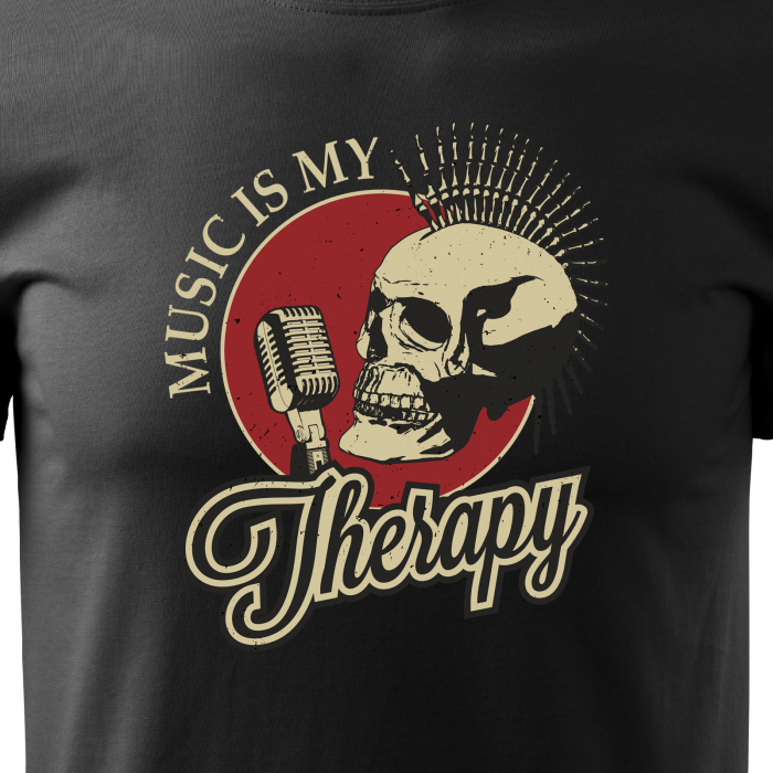 Tricou personalizat pentru cei pasionati de muzica, cadoul perfect, Music is my Therapy [2]