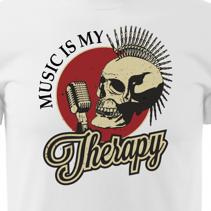 Tricou personalizat pentru cei pasionati de muzica, cadoul perfect, Music is my Therapy [2]