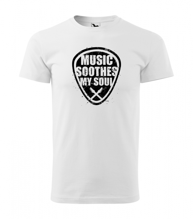 Tricou personalizat pentru cei pasionati de muzica, cadoul perfect, Music Soothes My Soul [1]