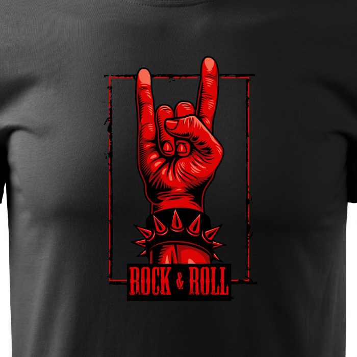 Tricou personalizat pentru cei pasionati de muzica, cadoul perfect, Rock And Roll - Red Hand [2]