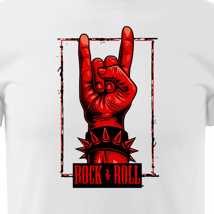 Tricou personalizat pentru cei pasionati de muzica, cadoul perfect, Rock And Roll - Red Hand [2]