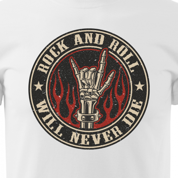 Tricou personalizat pentru cei pasionati de muzica, cadoul perfect, Rock'N'Roll Will Never Die [2]