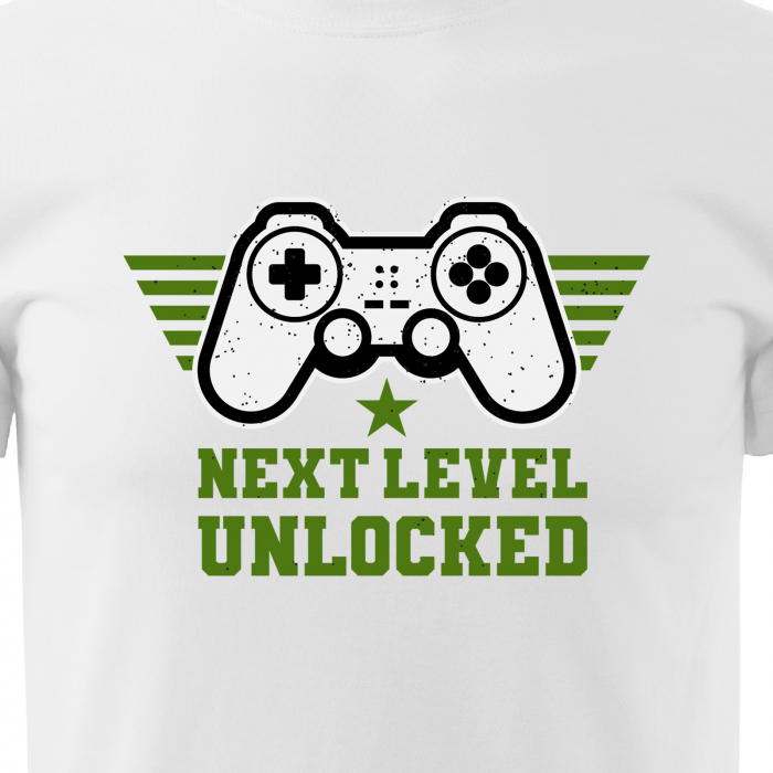 Tricou personalizat pentru gameri, cadoul perfect, Next Level is Now Unlocked [2]