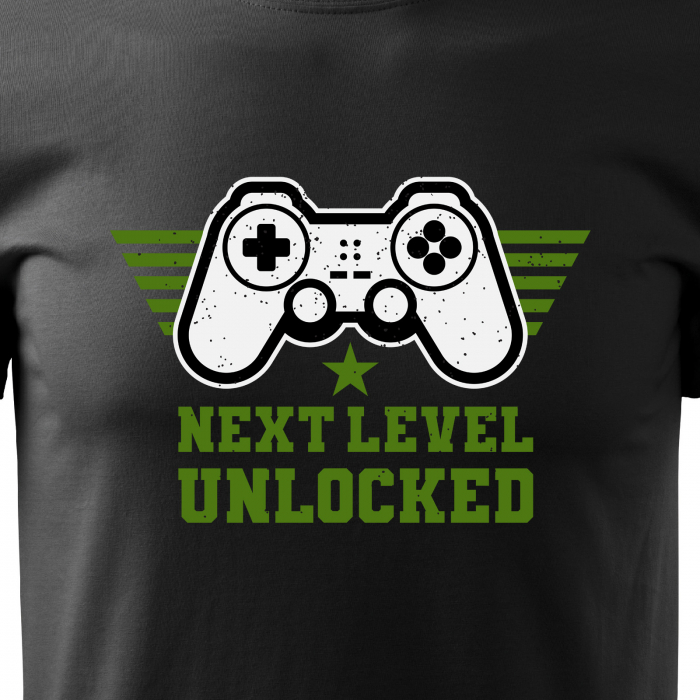 Tricou personalizat pentru gameri, cadoul perfect, Next Level is Now Unlocked [2]
