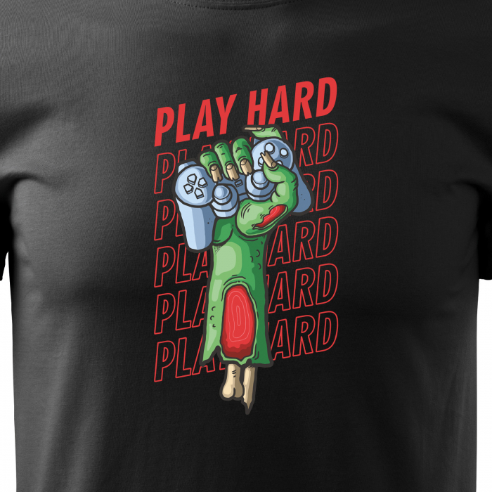Tricou personalizat pentru gameri, cadoul perfect, Play Hard Hand [2]
