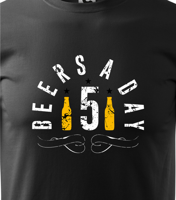 Tricou personalizat pentru petrecareti, cadoul perfect, 5 Beers a Day [2]