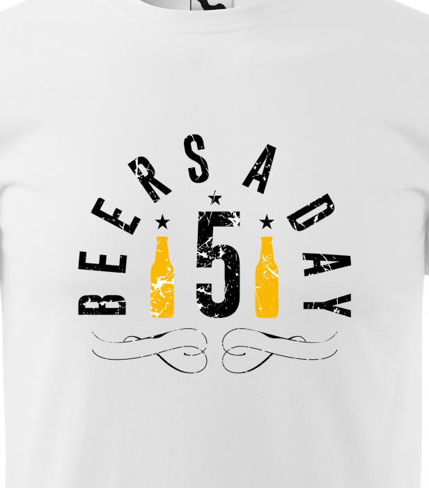 Tricou personalizat pentru petrecareti, cadoul perfect, 5 Beers a Day [2]