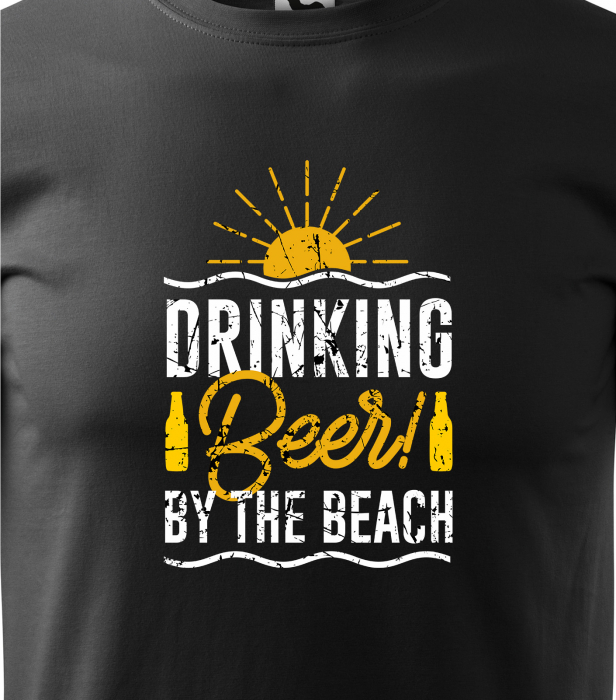 Tricou personalizat pentru petrecareti, cadoul perfect, Drinking Beer By The Beach [2]