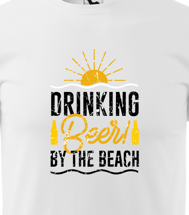 Tricou personalizat pentru petrecareti, cadoul perfect, Drinking Beer By The Beach [2]