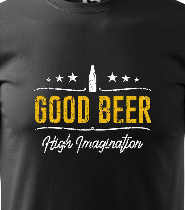 Tricou personalizat pentru petrecareti, cadoul perfect, Good Beer, High Imagination [2]