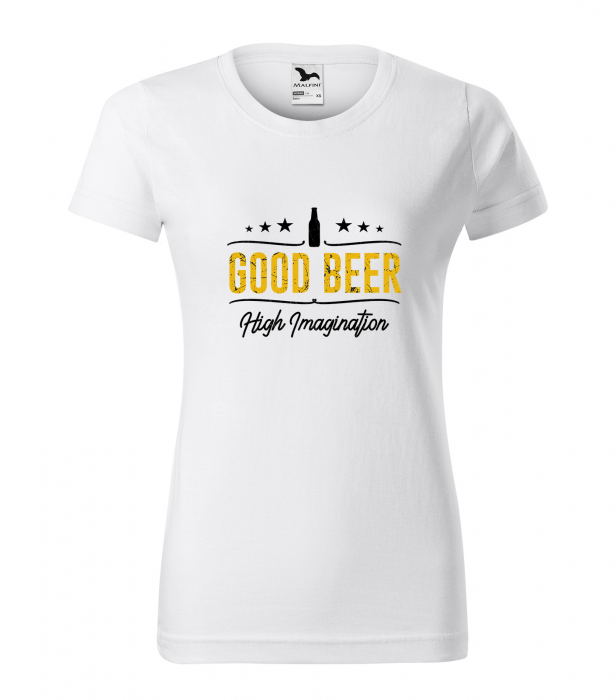 Tricou personalizat pentru petrecareti, cadoul perfect, Good Beer, High Imagination [1]