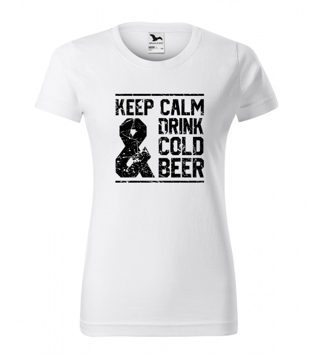 Tricou personalizat pentru petrecareti, cadoul perfect, Keep Calm And Drink Cold Beer [1]