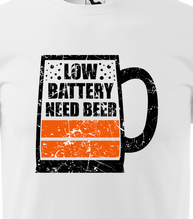 Tricou personalizat pentru petrecareti, cadoul perfect, Low Battery, Need Beer [2]