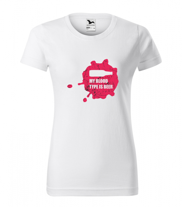 Tricou personalizat pentru petrecareti, cadoul perfect, My Blood Type is... Beer [1]