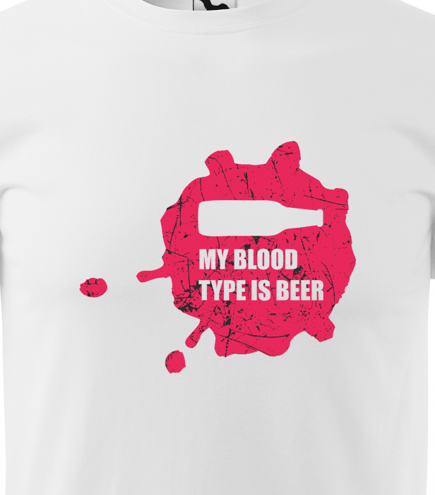 Tricou personalizat pentru petrecareti, cadoul perfect, My Blood Type is... Beer [2]