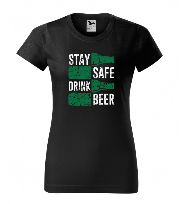 Tricou personalizat pentru petrecareti, cadoul perfect, Stay Safe And Drink Beer [1]