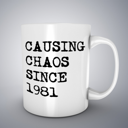 Cani ceramice - Cana cu mesaj aniversar, Causing Chaos