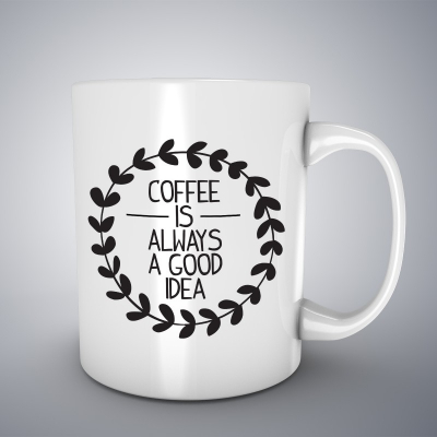 Cani cafea - Cana ceramica alba pentru cafea/ceai, Coffee is a good idea